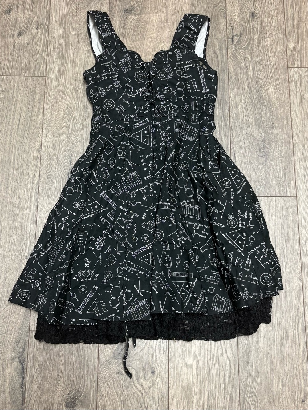 Chemistry science black gothic nerdy mini dress